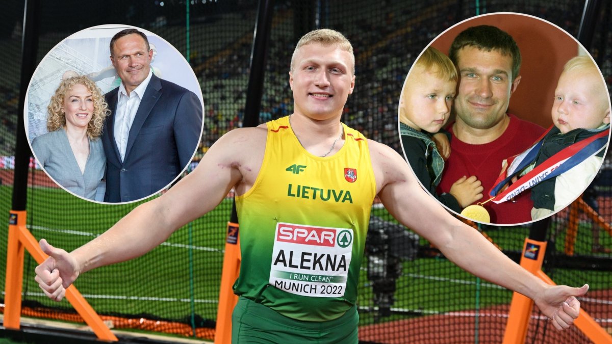 Europos čempionas Mykolas Alekna vaikystėje ir jo šeima / „Scanpix“ ir BNS foto nuotr.