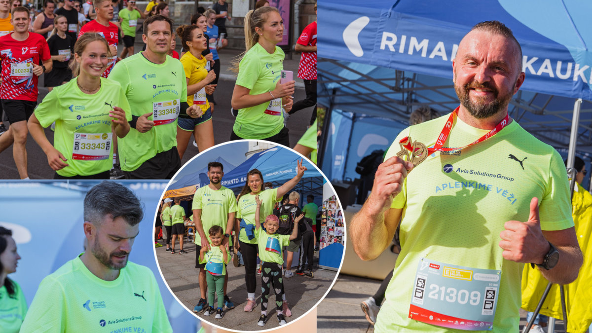Vilniaus maratone – „Aplenkime vėžį“ komanda su žinomais žmonėmis / Igno Cemnolonskio nuotr.