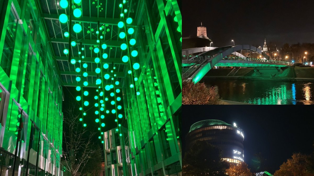 Vilnius prisijungė prie akcijos „Žalia šviesa gyvenimui“ / „Jaunimo linijos“ nuotr.