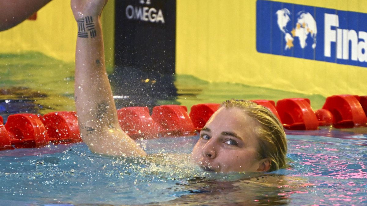 Pasaulio čempionate Melburne Rūta Meilutytė pagerino pasaulio rekordą 50 m krūtine rungties pusfinalyje. / „Scanpix“/AP nuotr.