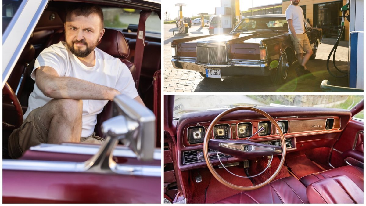 Stanislavo Stavickio-Stano restauruotas retro automobilis „Lincoln Mark 3“ / Gedmanto Kropio nuotr.