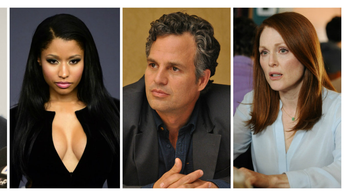 Moby, Nicki Minaj, Markas Ruffalo ir Julianne Moore