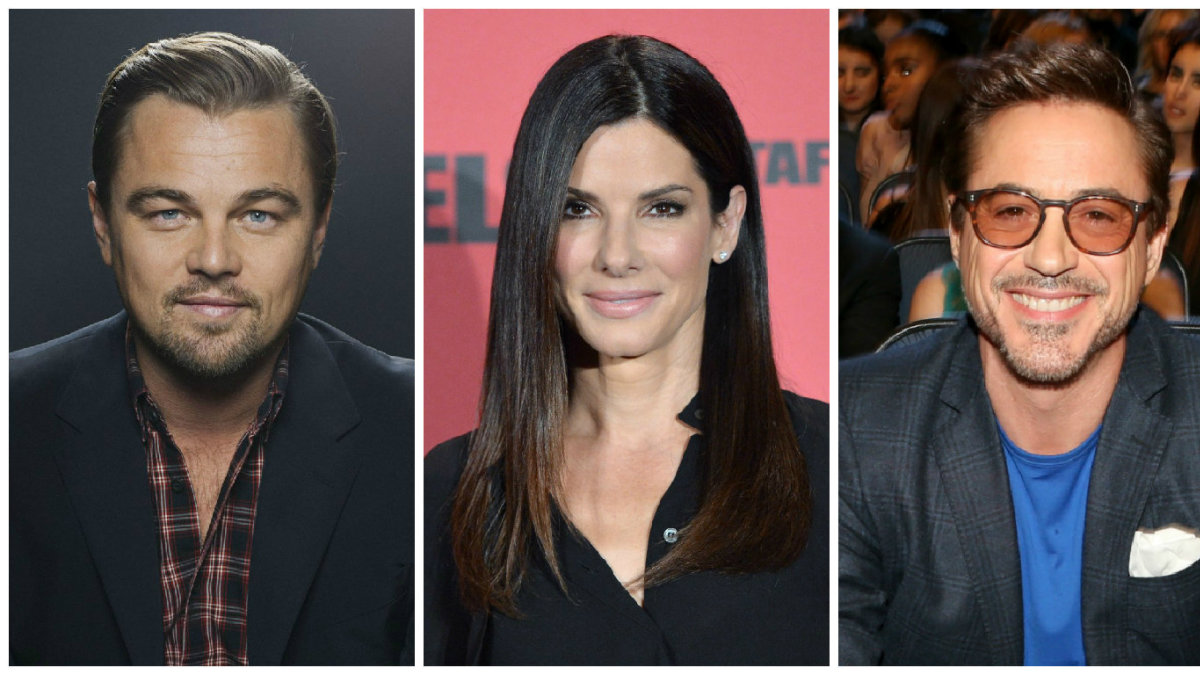 Leonardo DiCaprio, Sandra Bullock, Robertas Downey jaunesnysis ir Angelina Jolie