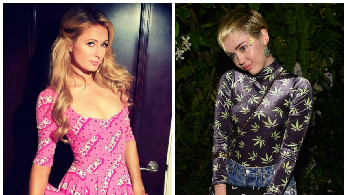 Paris Hilton ir Miley Cyrus