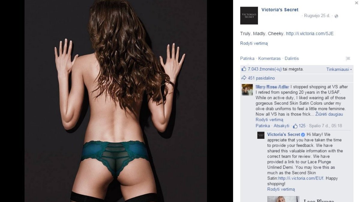 „Victoria's Secret“ fotošopo klaida