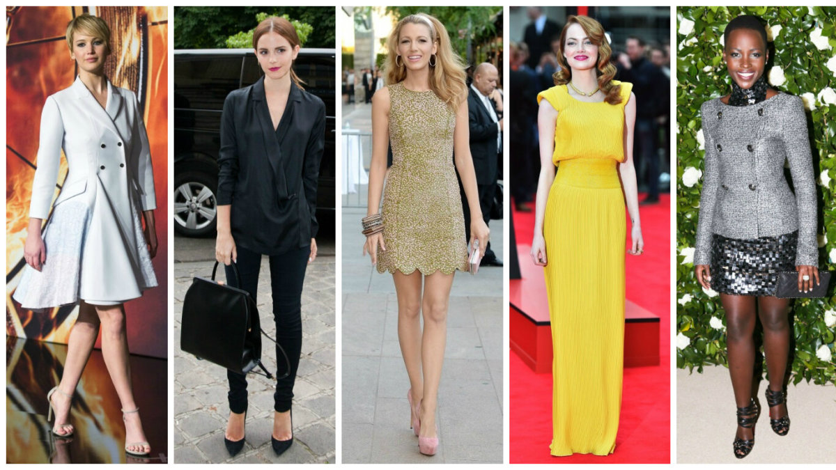 Geriausiai besirengiančios pasaulio moterys: Jennifer Lawrence, Emma Watson, Blake Lively, Emma Stone ir Lupita Nyong'o