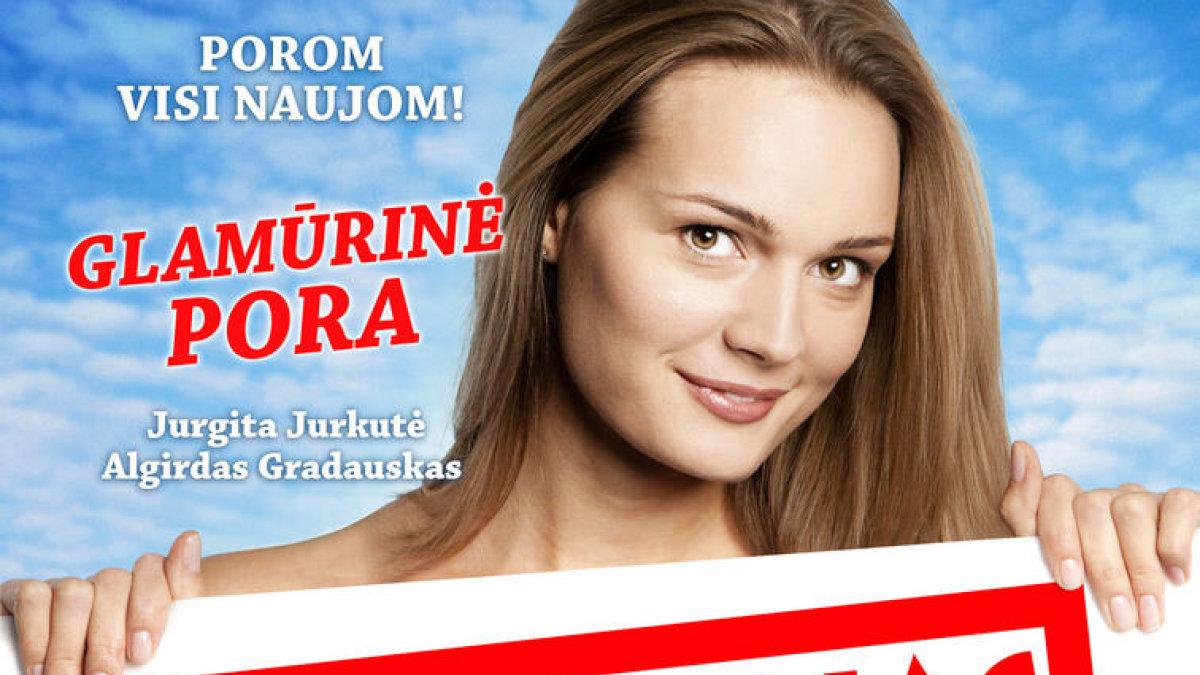 Filmo „Valentinas už 2rų“ plakatas su Algirdu Gradausku ir Jurgita Jurkute