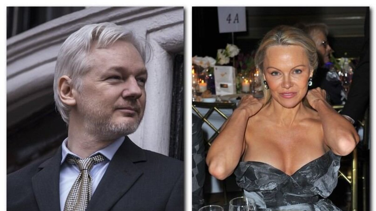 Pamela Anderson ir Julianas Assange'as