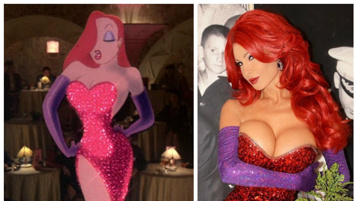 Animacinė herojė Jessica Rabbit ir jos antrininkė Cassandra Cass