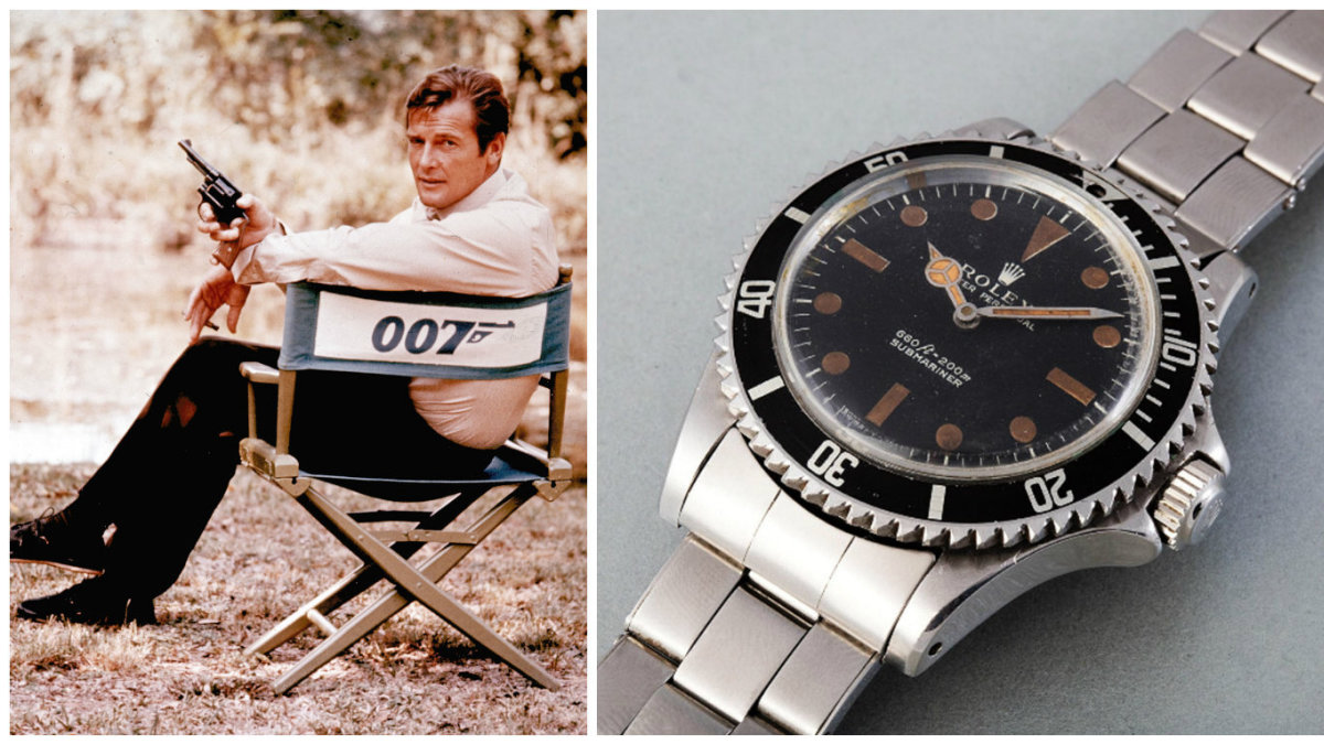 „Rolex“ laikrodis, kurį Rogeris Moore'as dėvėjo vaidindamas Džeimsą Bondą filme „Gyvenk ir leisk mirti“