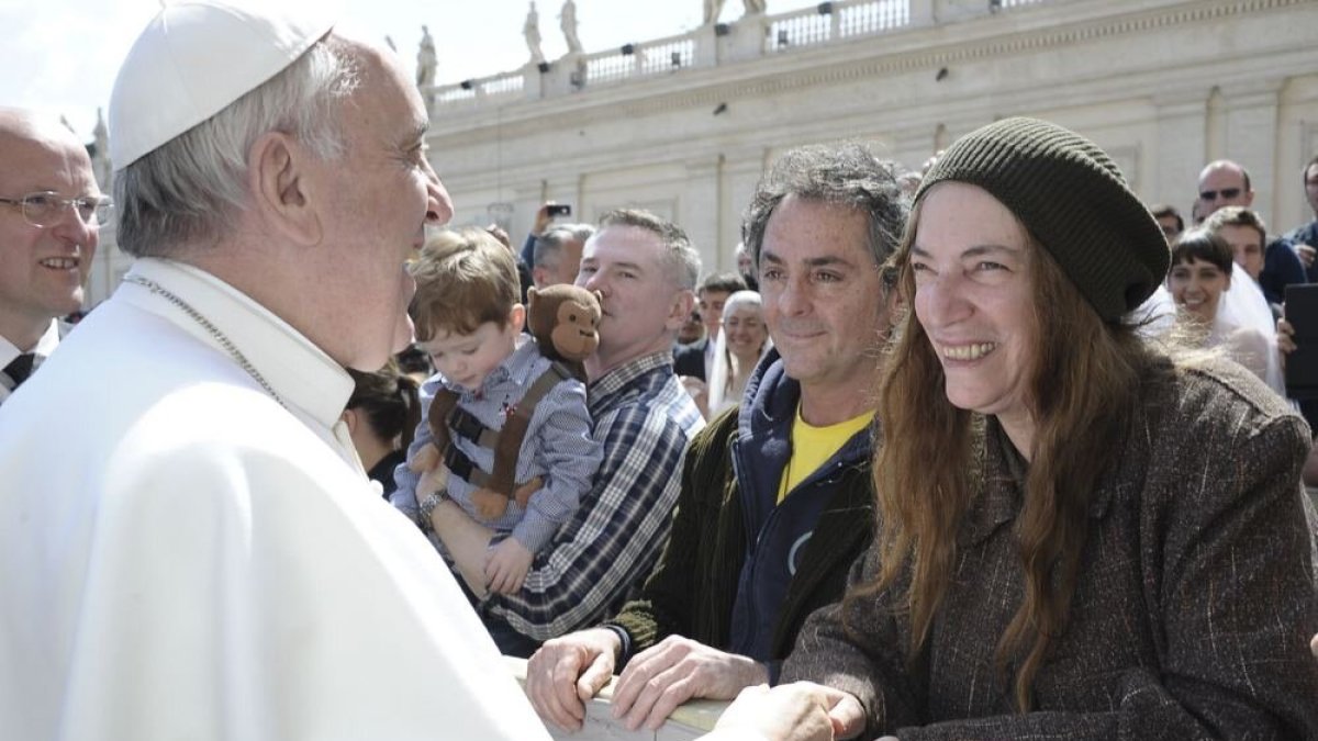 JAV pankroko žvaigždė Patti Smith susitiko su popiežiumi Pranciškumi