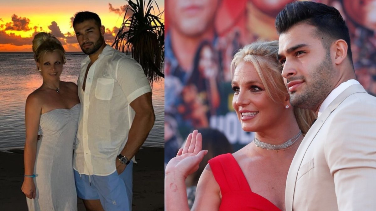 Britney Spears ir Samas Asghari / Socialinių tinklų ir Scanpix nuotr.
