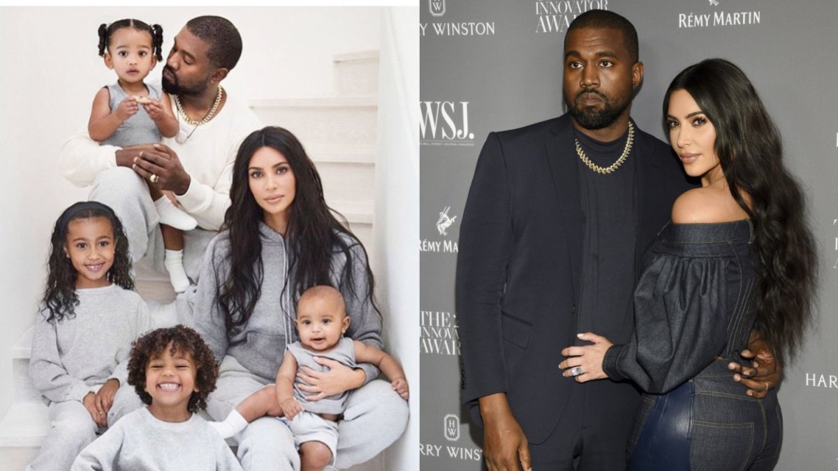 Kim Kardashian ir Kanye Westas su vaikais / Scanpix ir socialinių tinklų nuotr.