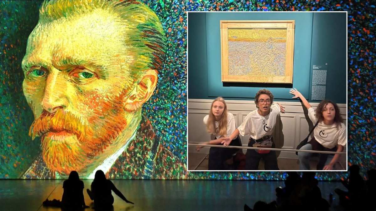 Vincentas van Goghas ir klimato aktyvistai / AFP/„Scanpix“ nuotr.