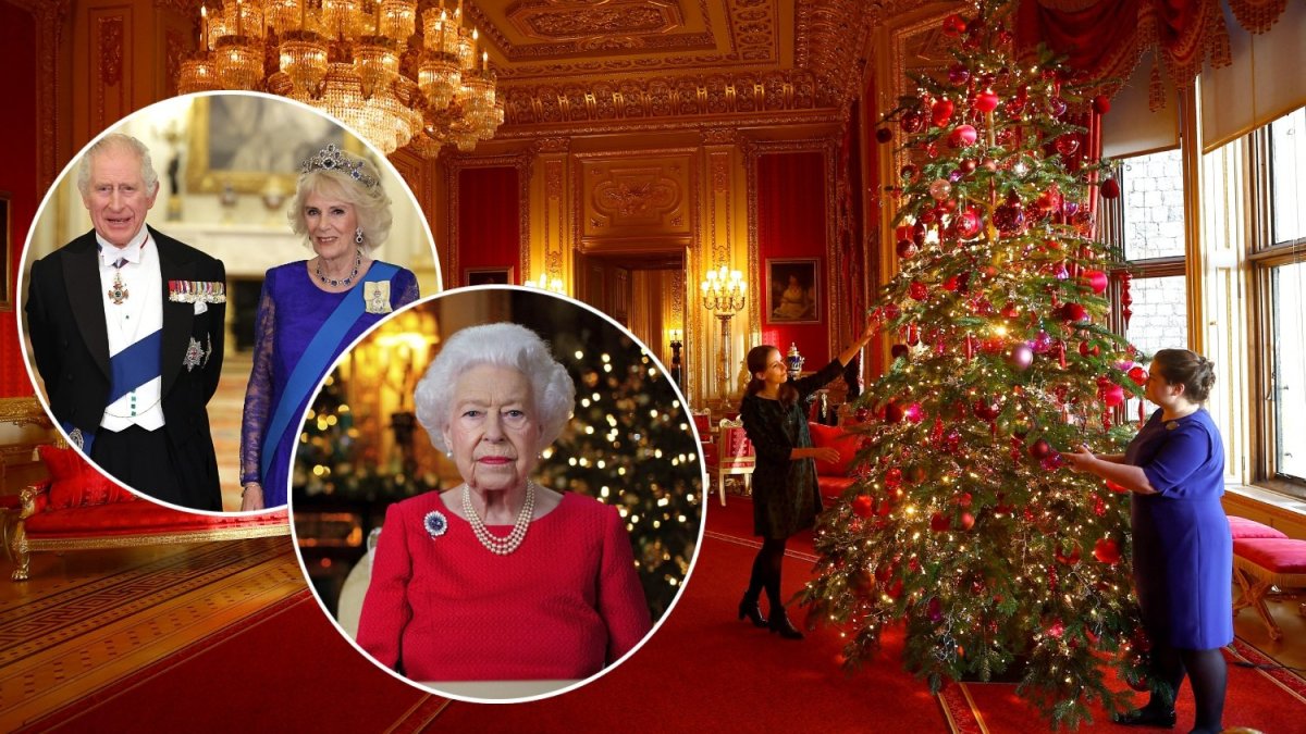 Karalius Charlesas III, karalienė Camilla ir karalienė Elizabeth II / AFP/„Scanpix“ nuotr.