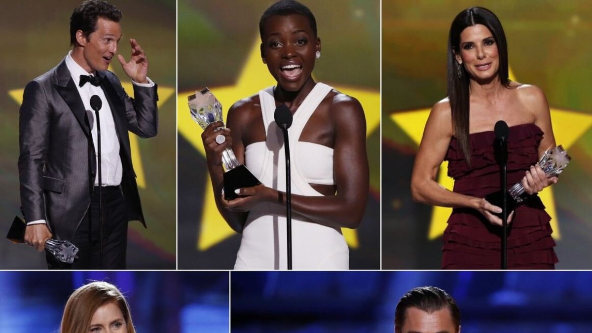 Matthew McConaughey, Lupita Nyong'o, Sandra Bullock, Amy Adams ir Leonardo DiCaprio