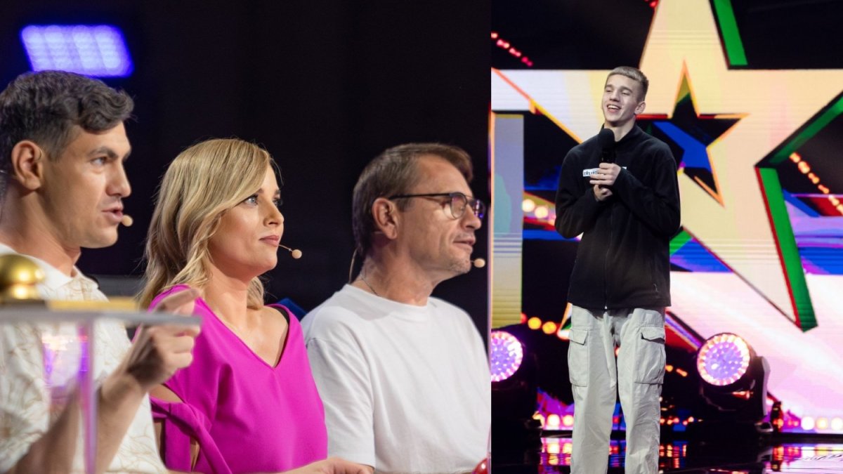 „Lietuvos talentų“ teisėjai ir dalyvis Kajus Kisevičius / TV3 nuotr.