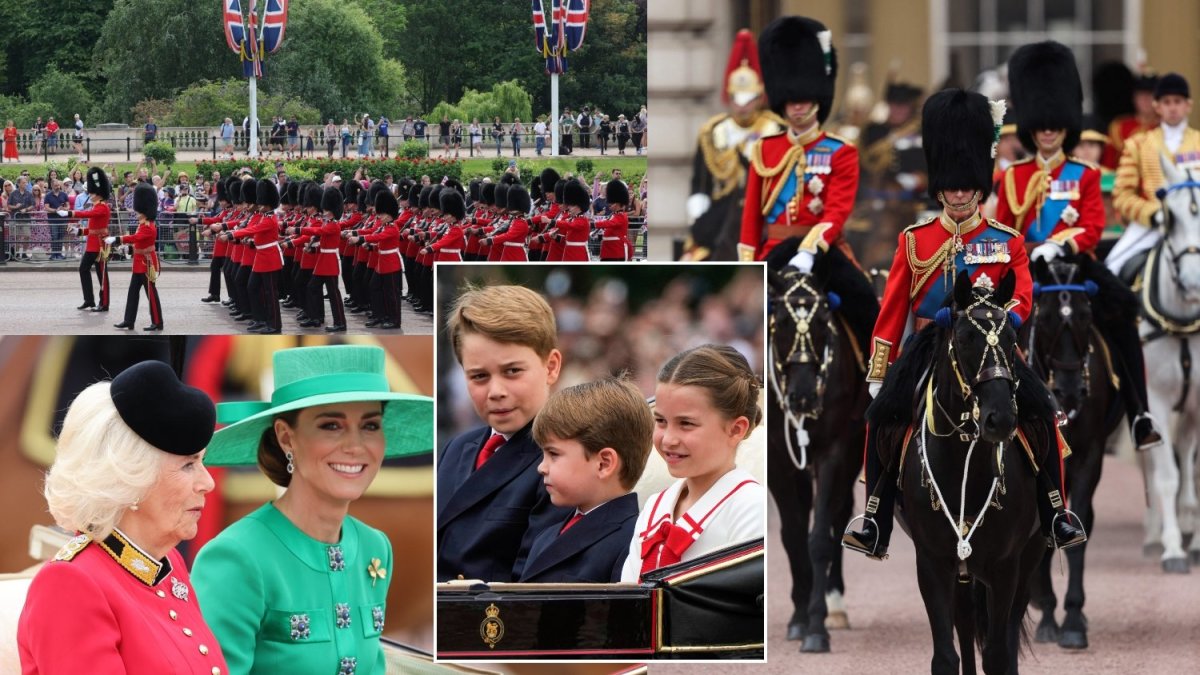 „Trooping the Colour“ paradas, žymintis oficialų karaliaus Charleso III gimtadienį / AFP/„Scanpix“ nuotr.