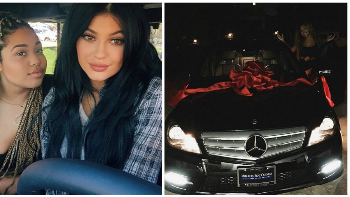 Kylie Jenner savo draugei Jordyn Woods 18-ojo gimtadienio proga padovanojo naują „Mercedes-Benz“