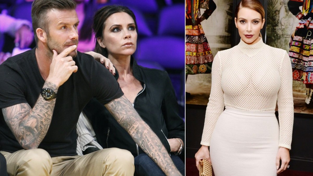 Victoria ir Davidas Beckhamai bei Kim Kardashian