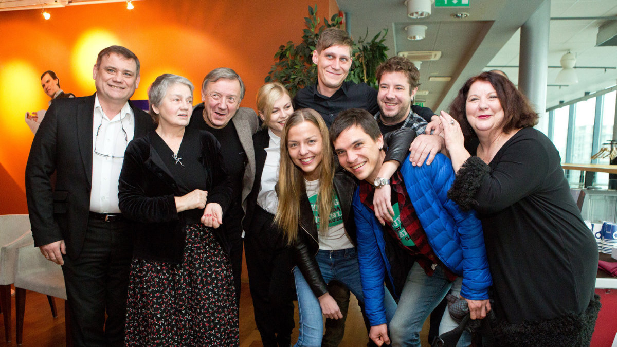 Filmo „Kunigo naudą velniai gaudo“ spaudos konferencijos akimirka