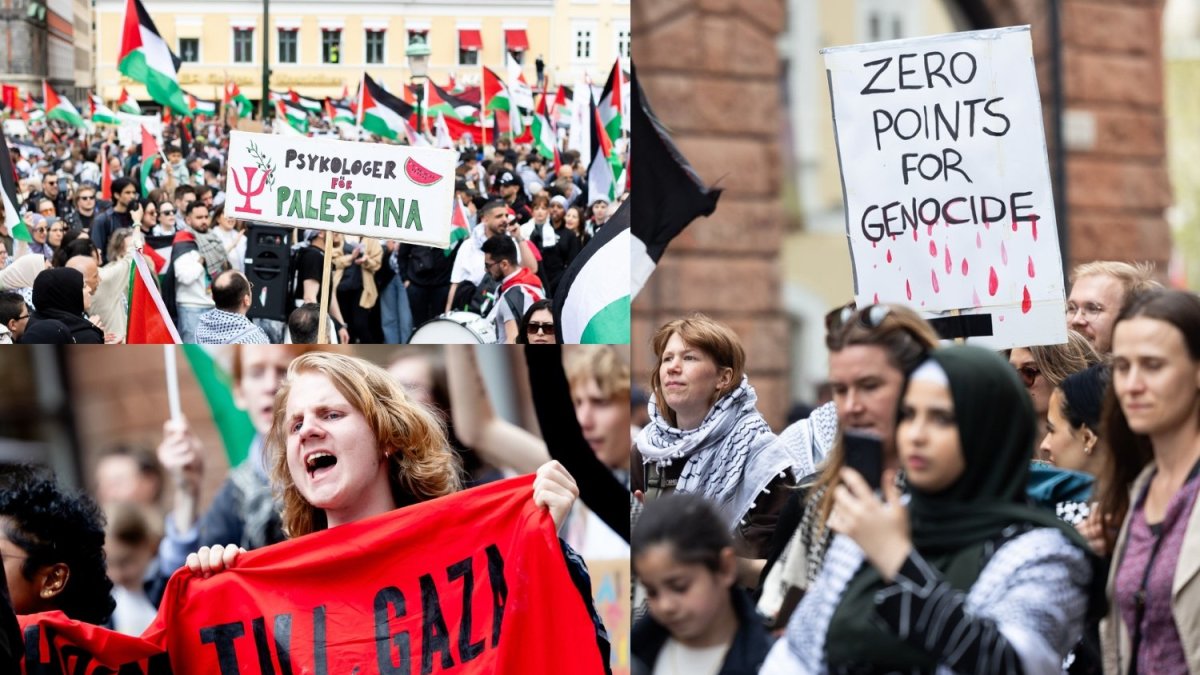 Malmės gatvėse – protestas prieš Izraelio dalyvavimą „Eurovizijoje“ / Lukas Balandis / BNS nuotr.