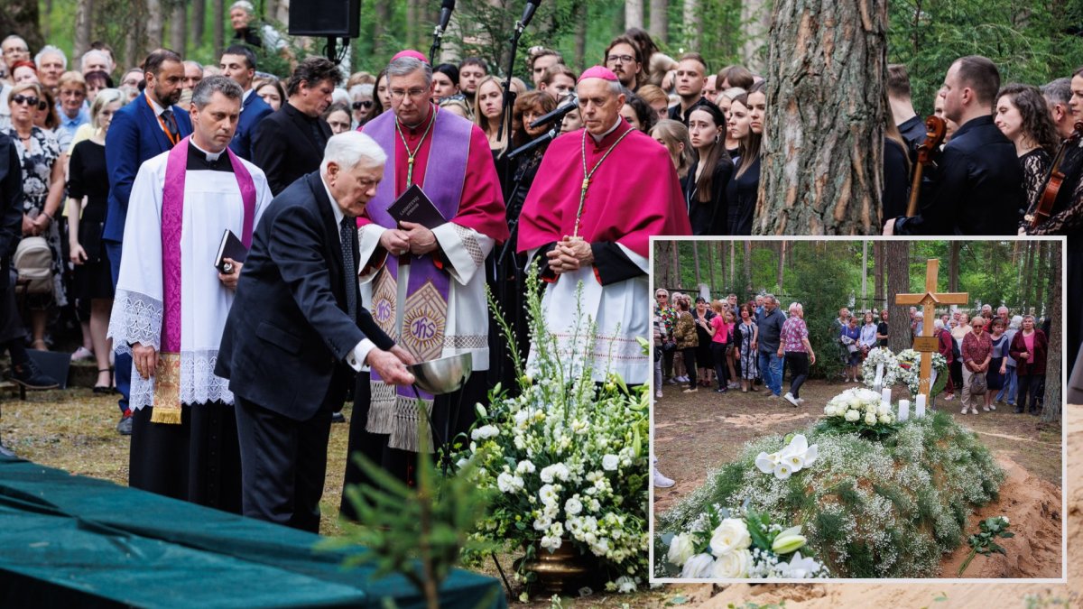 Valdas Adamkus žmonos Almos Adamkienės laidotuvėse / Eriko Ovčarenko / BNS nuotr.