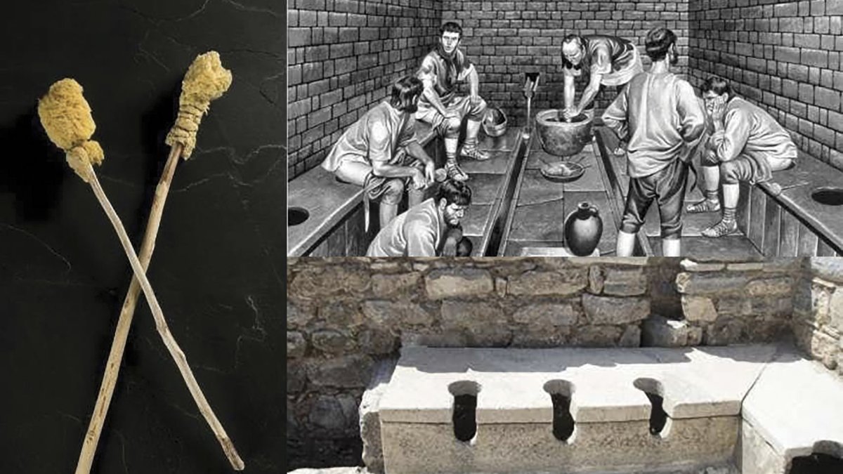 Senovės romėnai delikatų klausimą sprendė tiesmukai: naudojo specialią lazdą su kempine, kurią mirkė sūriame vandenyje / Vida Press nuotr.
