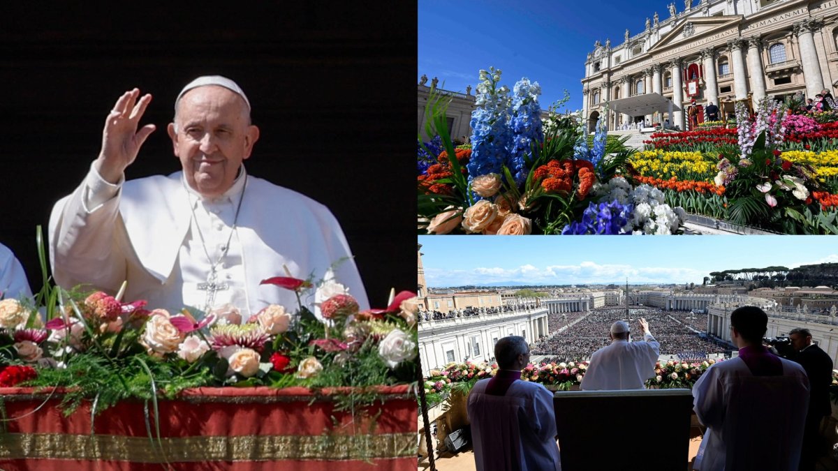 Popiežius Pranciškus dalyvavo Velykų mišiose Šv. Petro aikštėje / AFP/„Scanpix“ nuotr.