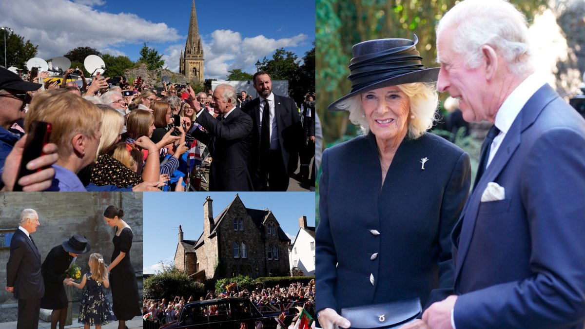 Karalius Charlesas III ir karalienė konsortė Camilla lankėsi Velse / „Scanpix“ nuotr.