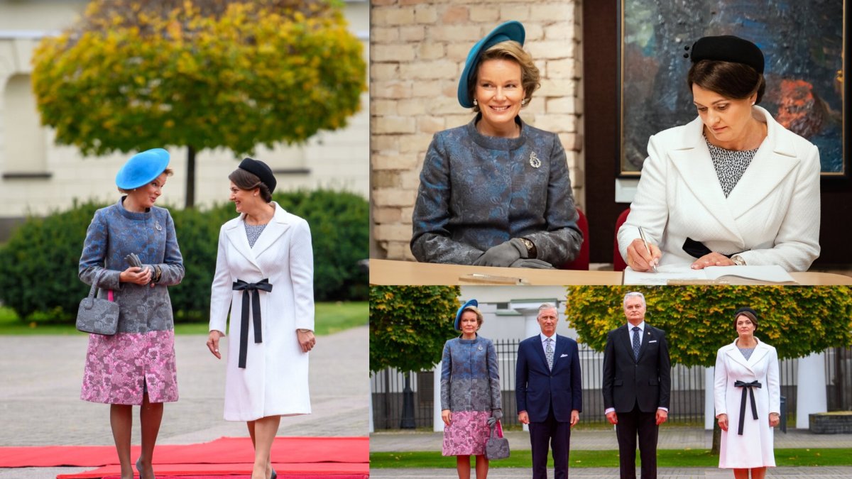 Belgijos karalius Philippe'as ir karalienė Mathilde susitiko su prezidentu Gitanu Nausėda ir Diana Nausėdiene / R.Dačkaus ir E.Kinaičio / Prezidento kanceliarijos nuotr.