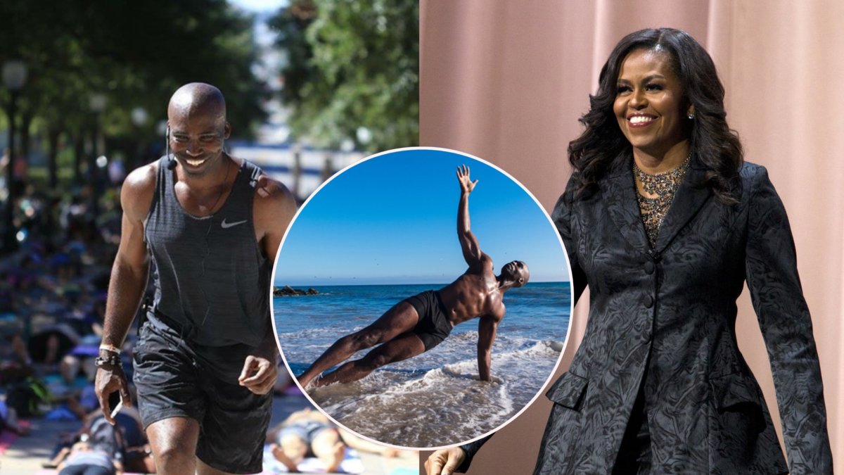 Michelle Obama ir jogos meistras Keithas Mitchellas / „Scanpix“ nuotr.