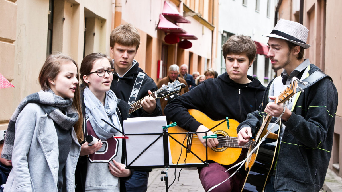 Gatvės muzikos dienos Vilniuje akimirka