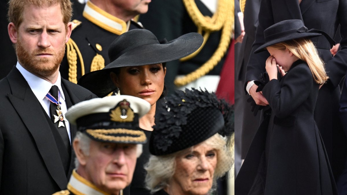 Karalienės Elizabeth II laidotuvėse pravirko Meghan Markle ir princesė Charlotte / „Scanpix“ nuotr.