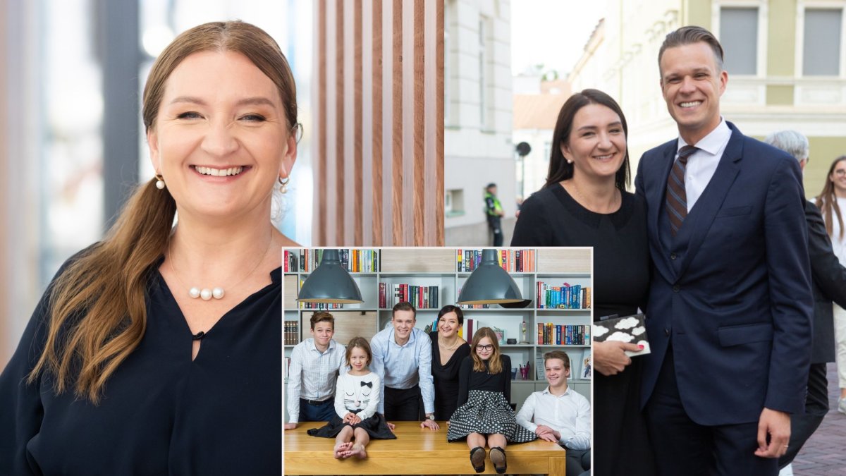 Austėja Landsbergienė ir Gabrielius Landsbergis su šeima / BNS Foto nuotr.