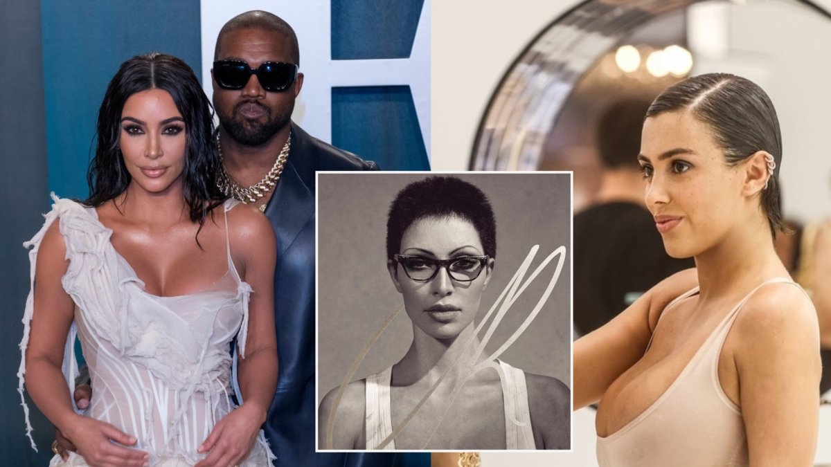 Bianca Censori, Kim Kardashian ir Kanye Westas / Vida Press nuotr.