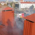 Asociatyvinė iliustracija: ugniagesiai ant stogo