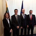 (I&scaron; kairės) EŽTT teisėja Marialena Tsirli, EŽTT pirmininko pavaduotojas Linos-Alexandre&lsquo;as Sicilianos, LAT teisėjas R.Norkus ir EŽTT teisėjas E.Kūris.