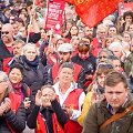 Danijos profsąjungų nariai per protestą