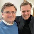 Dmytro Kuleba ir Gabrielius Landsbergis Ukrainoje