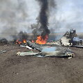 Rusijos naikintuvo Su-35 liekanos