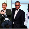 Princas Harry ir Barackas ir Michelle Obamos