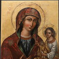 &bdquo;Sokalio &Scaron;vč. Dievo Motinos&ldquo; paveikslas po restauravimo. XVII a. pab &ndash;  XVIII a. pradž. Drobė, tempera, aliejus. &Scaron;v. Pranci&scaron;kaus ir &scaron;v. Bernardino vienuolynas