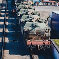 Į Gaižiūnų geležinkelio stotį atvykusi JAV karinė technika (tankai &bdquo;Abrams&ldquo;) ruo&scaron;iami transportavimui į Ruklos karinėje įguloje esančius padalinius.