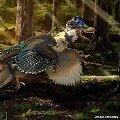Atrasto dinozauro Zhenyuanlongo meninė iliustracija