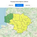 Geltoni įspėjimai dėl pavojingų rei&scaron;kinių ketvirtadienį, liepos 23 d.
