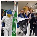 Europos fechtavimo čempionė Vlada Harkova bandė i&scaron;skleisti antikarinį plakatą Kinijoje, bet jai nebuvo leista tai padaryti.