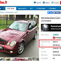 &bdquo;Mercedes-Benz&ldquo; E klasės modelio rida pasiekus Vilnių sumažėjo dukart.