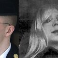 Kairėje - Bradley Manningas teisme 2013 metais. De&scaron;inėje - nuotrauka i&scaron; 2010 metų, kai jis apsirengęs kaip moteris