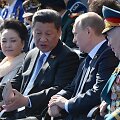 V. Putinas ir Kinijos prezidentas  Xi Jinpingas.Karinis paradas Maskvos Raudonojoje aik&scaron;tėje 2015 m. gegužės 09 d. 
